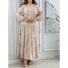 Robe Longue Brodée à Manches Longues