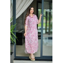 Robe chemise fleurie à Manches Longues