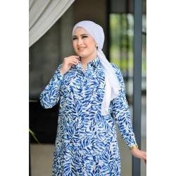 Robe chemise fleurie à Manches Longues