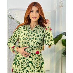 Robe imprimée avec ceinture