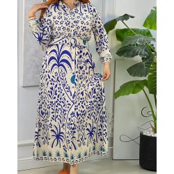 Robe imprimée avec ceinture