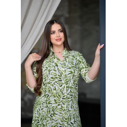 Robe chemise fleurie à Manches Longues