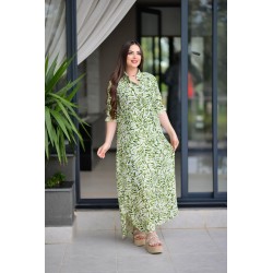 Robe chemise fleurie à Manches Longues