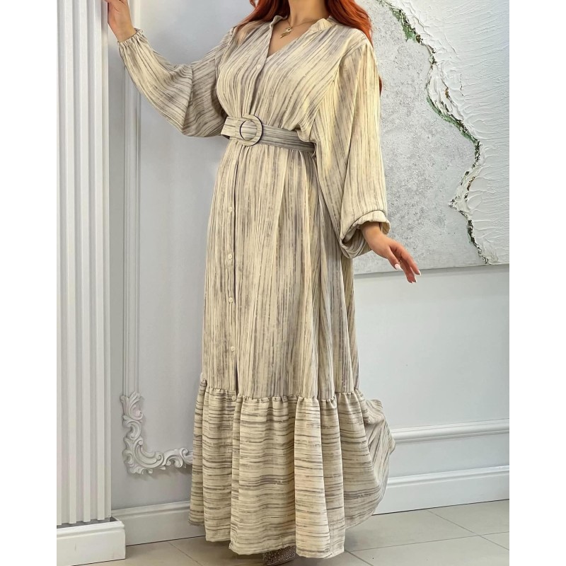 Robe à rayures avec ceinture