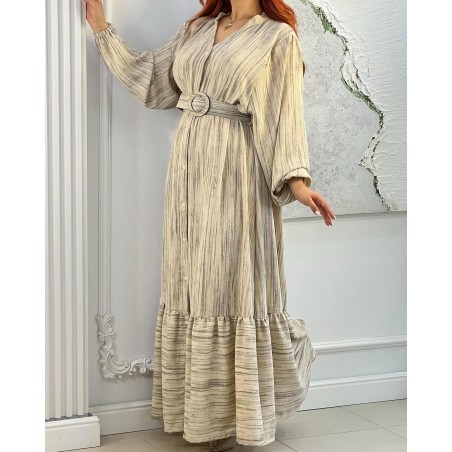 Robe à rayures avec ceinture
