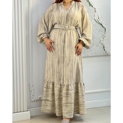 Robe à rayures avec ceinture