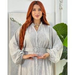 Robe à rayures avec ceinture