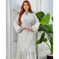 Robe à rayures avec ceinture