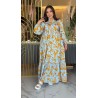 Robe Longue fleurie imprimé à Manches Longues pour femme