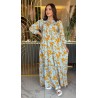 Robe Longue fleurie imprimé à Manches Longues pour femme