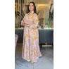 Robe Longue fleurie imprimé à Manches Longues pour femme