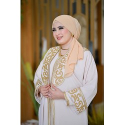 Koftan soirée 2pièces « Robe avec Abeya brodée en soie »