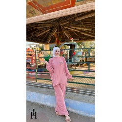 Ensemble 2 pièces pour femme - Haut large avec pantalon