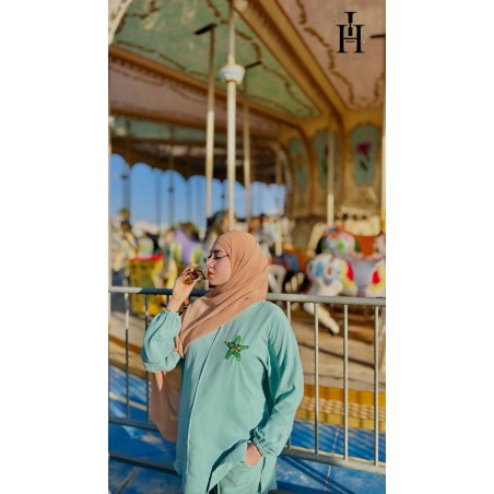 Ensemble 2 pièces pour femme - Haut large avec pantalon