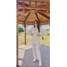 Set Brodé Femme Col et Manches Élastique