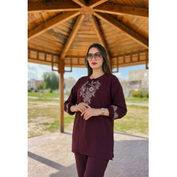 Set Brodé Femme Col et...