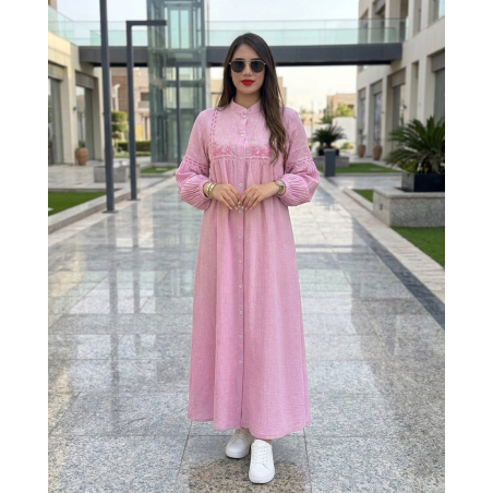 Robe chemise femme luxe — Kamraya brodé col