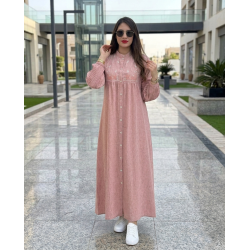 Robe chemise femme luxe — Kamraya brodé col