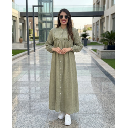 Robe chemise femme luxe — Kamraya brodé col