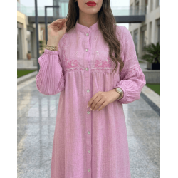 Robe chemise femme luxe — Kamraya brodé col