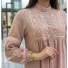 Robe chemise femme luxe — Kamraya brodé col