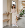 Robe Longue Femme Chic avec Broderie et Ceinture Élégante