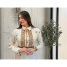 Robe Longue Femme Chic avec Broderie et Ceinture Élégante