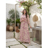 Robe Longue Femme Imprimé Floral avec broche – Élégance & Style