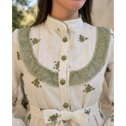 Robe Longue Bohème Chic Blanche avec dentelle et Ceinture - Tenue Femme Élégante