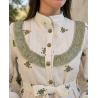 Robe Longue Bohème Chic Blanche avec dentelle et Ceinture - Tenue Femme Élégante