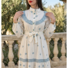 Robe Longue Bohème Chic Blanche avec dentelle et Ceinture - Tenue Femme Élégante