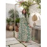 Robe Longue Femme Imprimé Floral avec broche – Élégance & Style