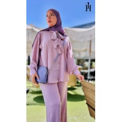 Ensemble Satiné Femme Chic – Tenue Élégante, Fluide et Modeste
