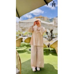 Ensemble Satiné Femme Chic – Tenue Élégante, Fluide et Modeste