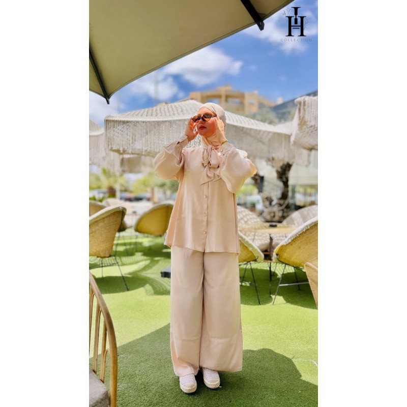 Ensemble Satiné Femme Chic – Tenue Élégante, Fluide et Modeste