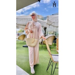 Ensemble Satiné Femme Chic – Tenue Élégante, Fluide et Modeste