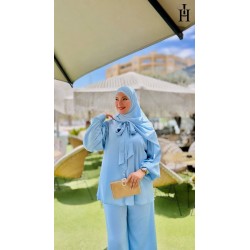 Ensemble Satiné Femme Chic – Tenue Élégante, Fluide et Modeste