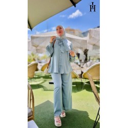Ensemble Satiné Femme Chic – Tenue Élégante, Fluide et Modeste