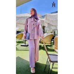 Ensemble Satiné Femme Chic – Tenue Élégante, Fluide et Modeste