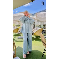 Ensemble Satiné Femme Chic – Tenue Élégante, Fluide et Modeste