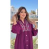 Robe longue avec bouton en crêpe pour femme – coupe fluide et élégante