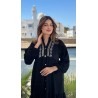 Robe longue avec bouton en crêpe pour femme – coupe fluide et élégante