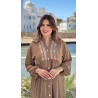 Robe longue avec bouton en crêpe pour femme – coupe fluide et élégante