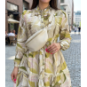 Robe longue femme imprimé floral — robe fluide, ceinture nouée, style élégant et confortable