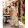 Robe longue femme imprimé floral — robe fluide, ceinture nouée, style élégant et confortable