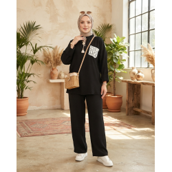 Ensemble Set Femme 2 Pièces Kamraya avec poche crochet – Tunique Ample & Pantalon Fluide Élégant