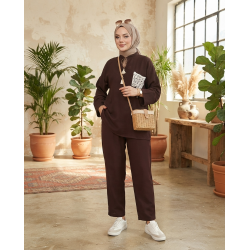 Ensemble Set Femme 2 Pièces Kamraya avec poche crochet – Tunique Ample & Pantalon Fluide Élégant