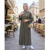 Robe Femme Longue à Rayures Fines – Robe Modeste Élégante avec Manches Longues