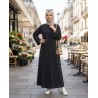 Robe Femme Longue à Rayures Fines – Robe Modeste Élégante avec Manches Longues