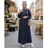 Robe Femme Longue à Rayures Fines – Robe Modeste Élégante avec Manches Longues